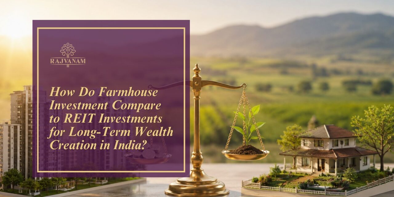 How Do Farmhouse Investments Compare to REIT Investments for Long-Term Wealth Creation in India?